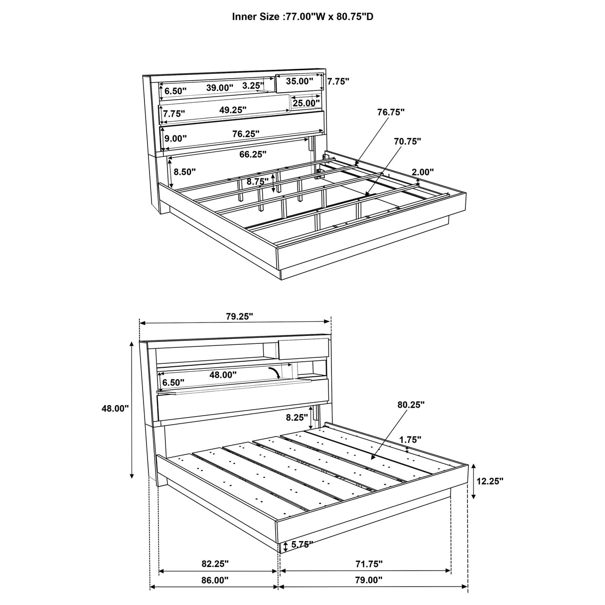 Fenwick Bookcase Platform Bed