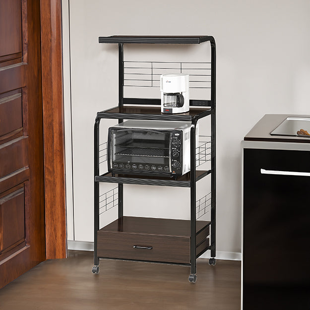 Kitchen Shelf on Casters Black
