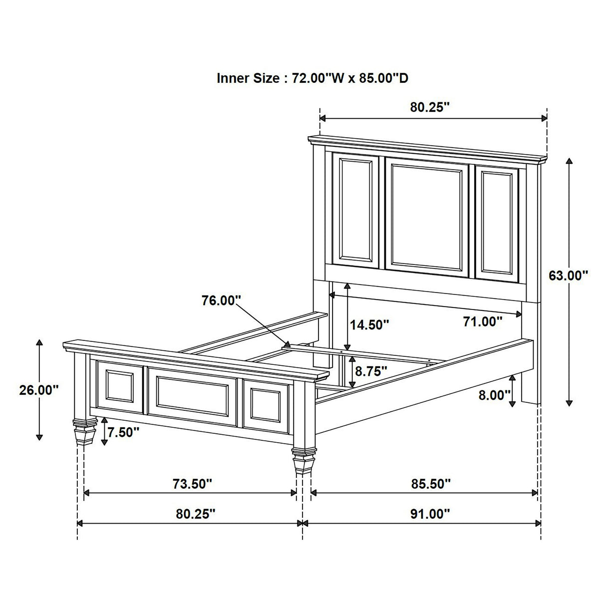 Sandy Beach Panel Bed - Furniture World