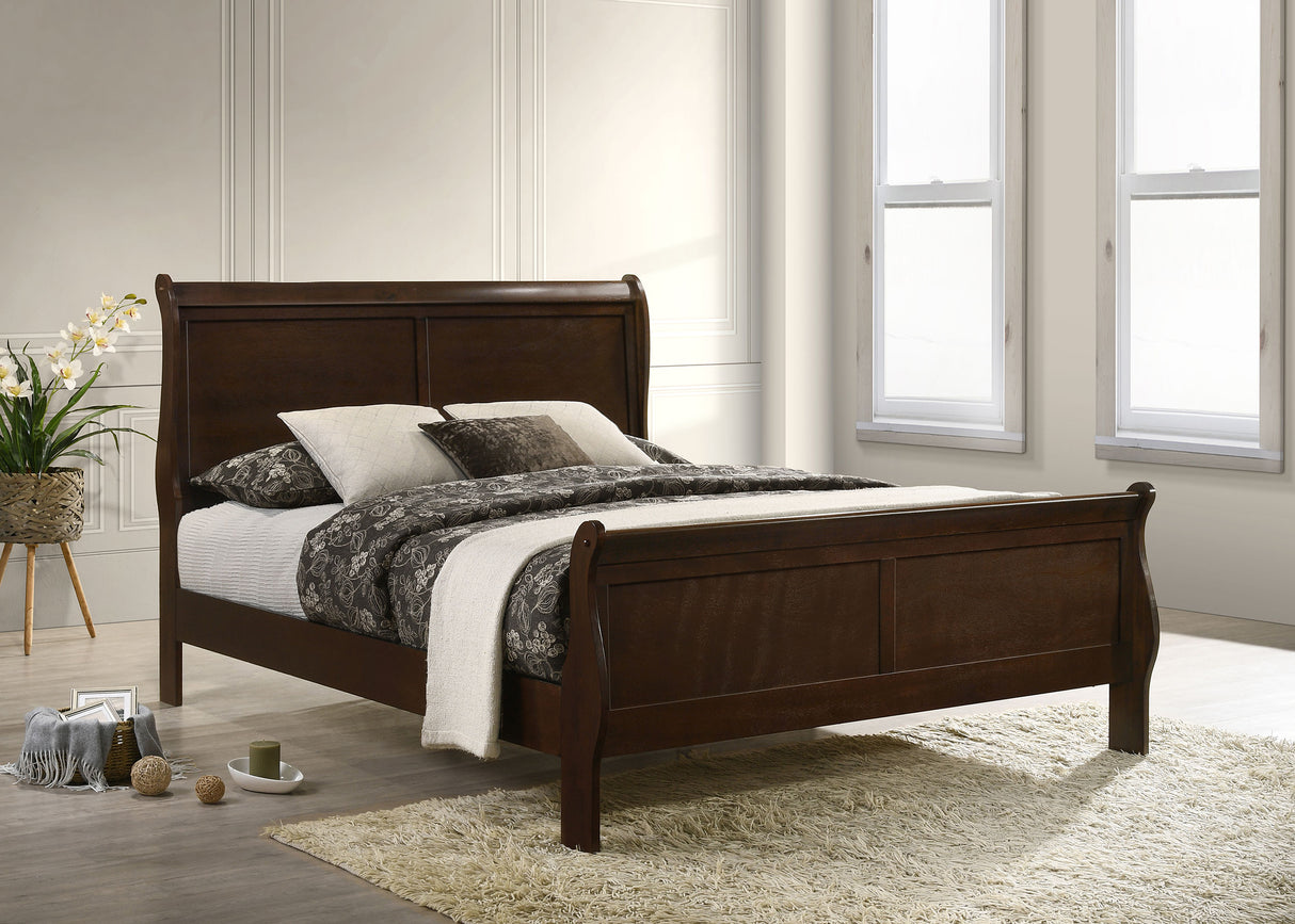 Louis Philippe Sleigh Panel Bed - Furniture World