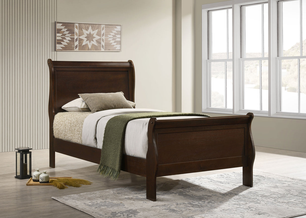 Louis Philippe Sleigh Panel Bed - Furniture World