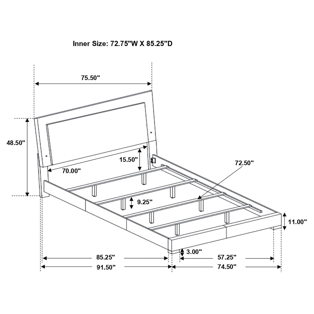Felicity Panel Bed with LED Lighting - Furniture World