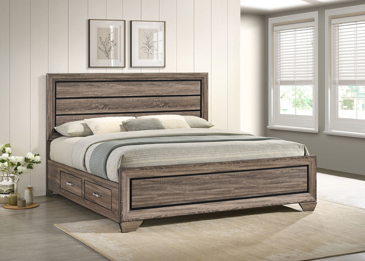 Kauffman Panel Platform Storage Bed - Furniture World