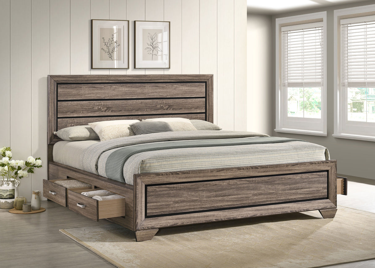 Kauffman Panel Platform Storage Bed - Furniture World