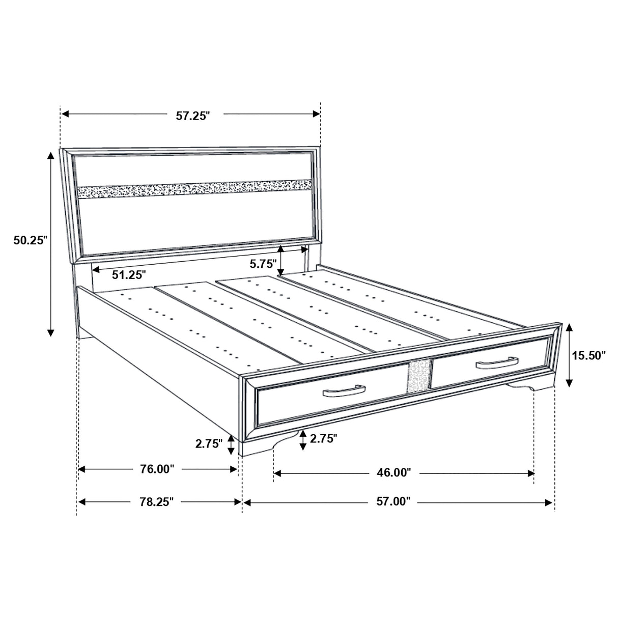Miranda Panel Platform Storage Bed - Furniture World