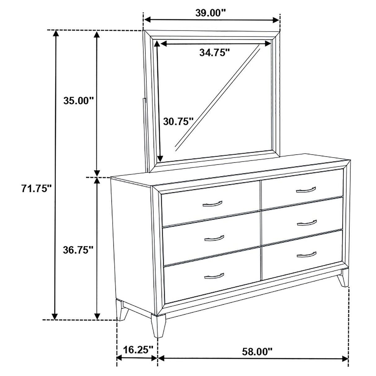 Watson Dresser with Mirror - Furniture World