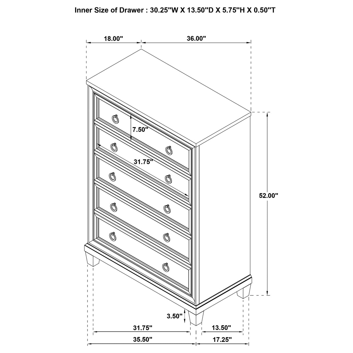 Pembroke Chest of Drawers - Furniture World