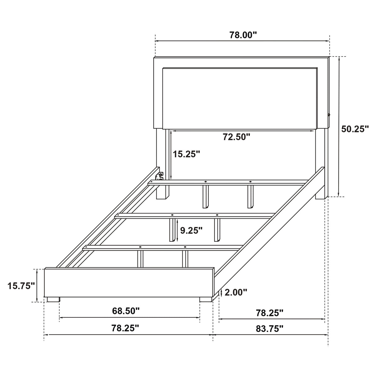 Marceline Panel Bed with LED Lighting - Furniture World