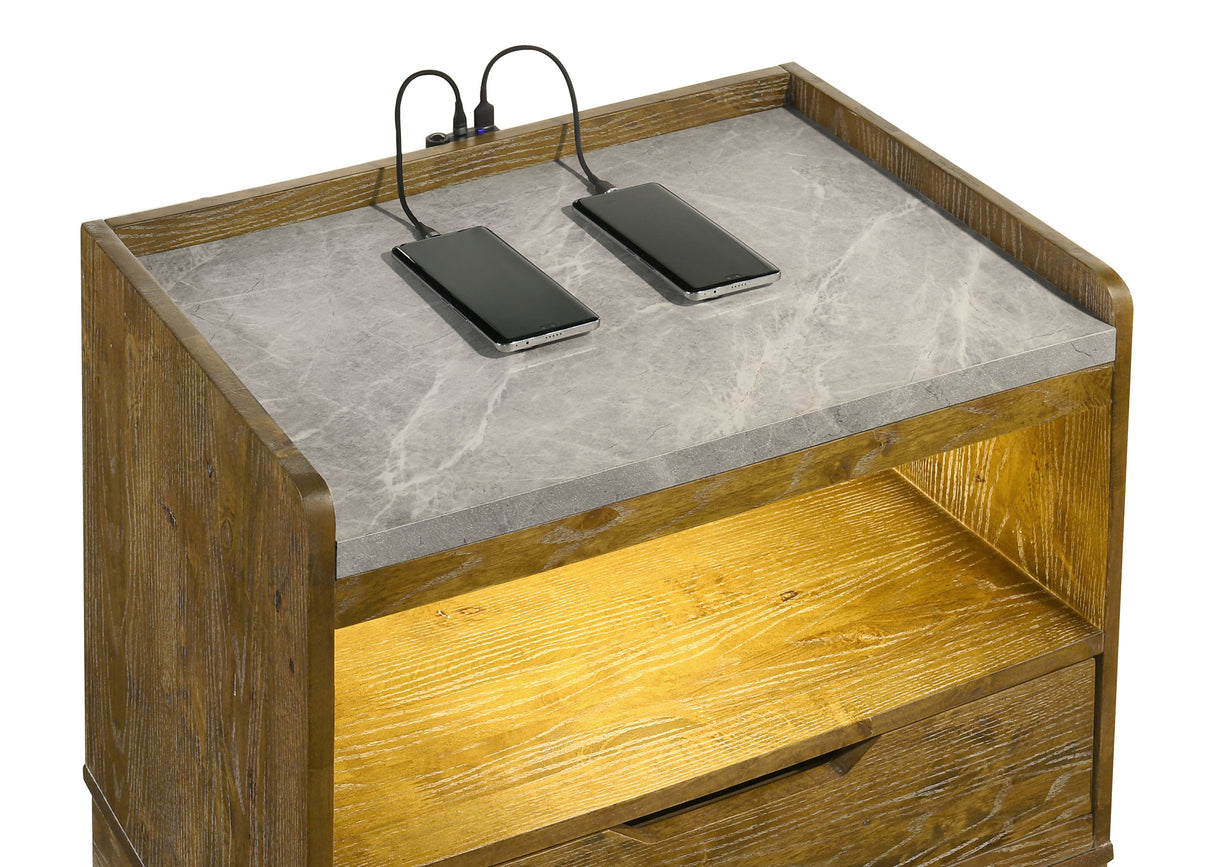Henderson Nightstand with LED Lighting - Furniture World