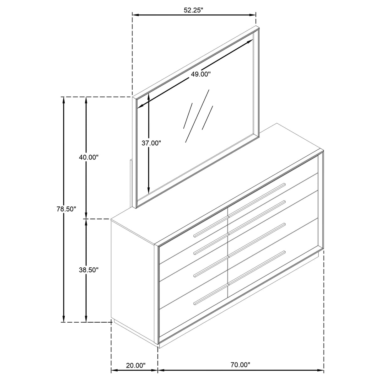 Durango Dresser with Mirror - Furniture World
