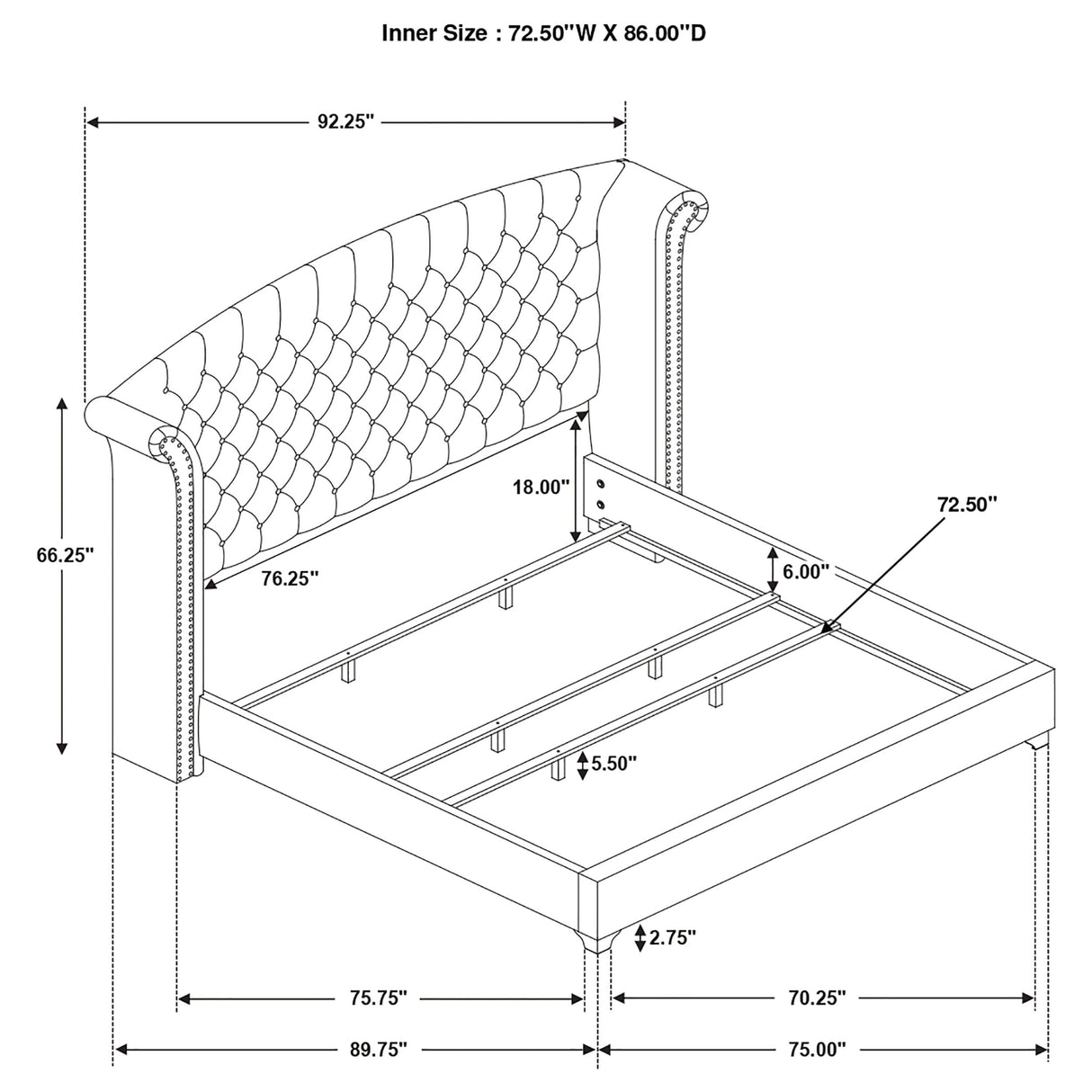 Melody Wingback Bed - Furniture World