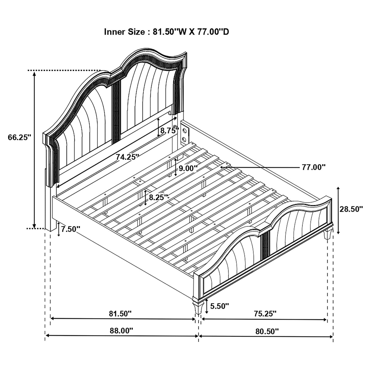 Evangeline Panel Bed with LED Lighting - Furniture World
