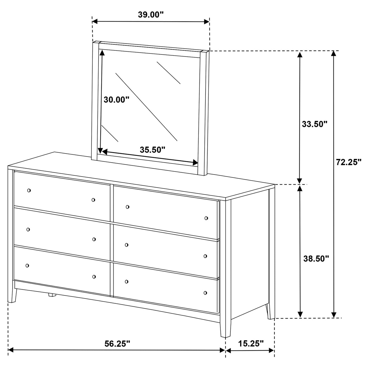 Wilkes Dresser with Mirror - Furniture World
