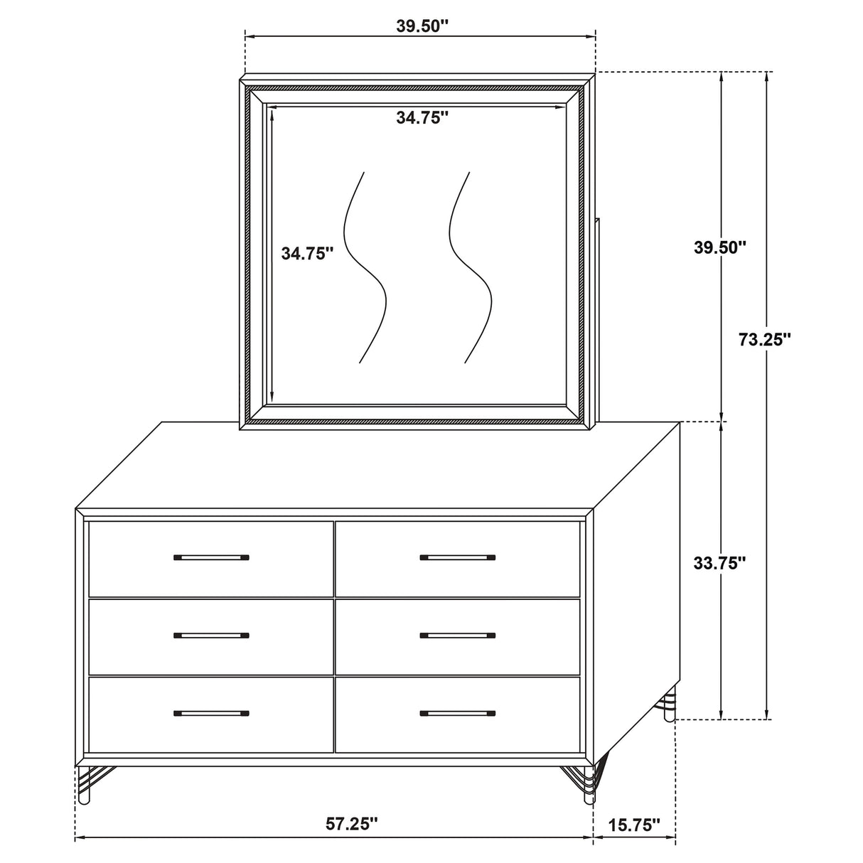 Lucia Dresser with Mirror - Furniture World