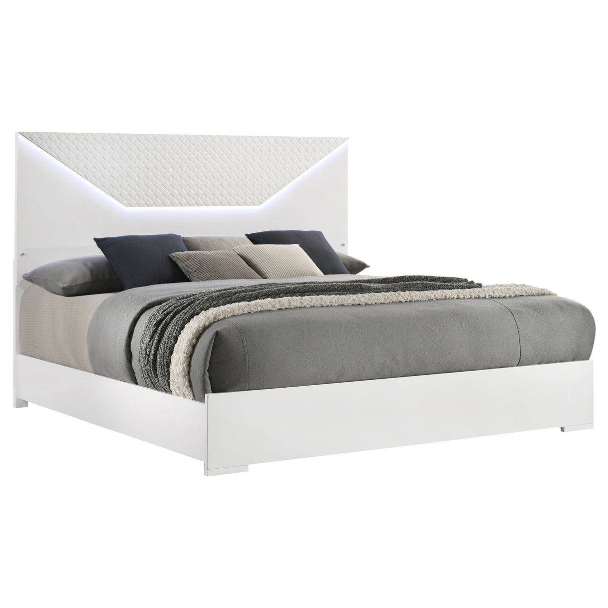 Ives Panel Bed with LED Lighting - Furniture World