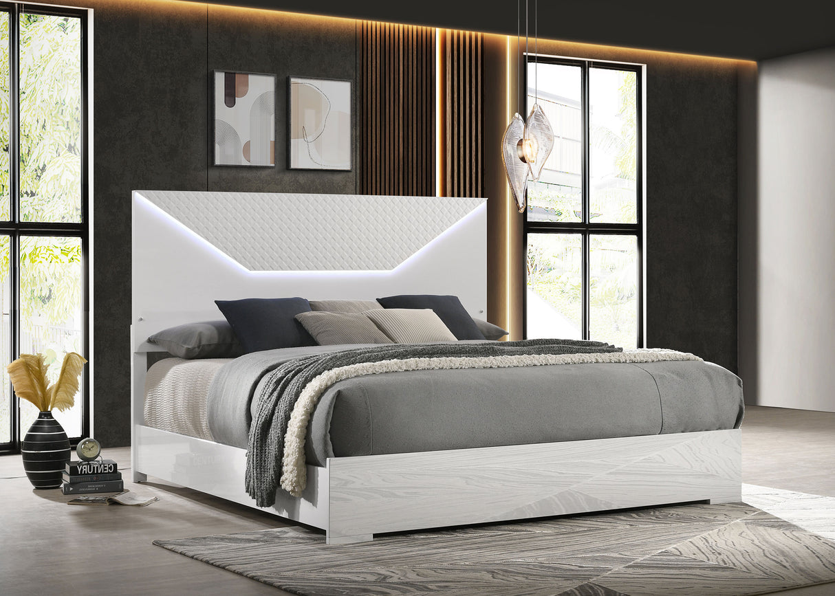 Ives Panel Bed with LED Lighting - Furniture World