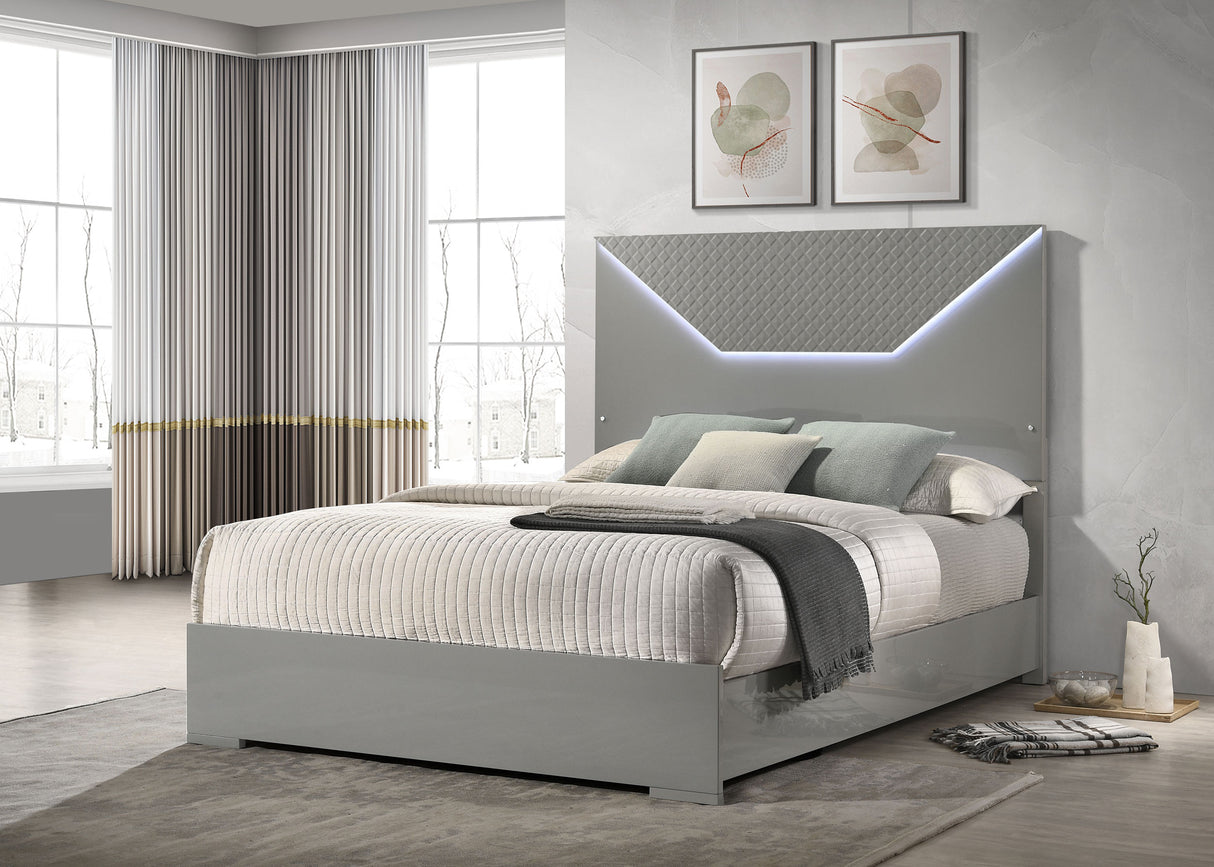 Ives Panel Bed with LED Lighting - Furniture World