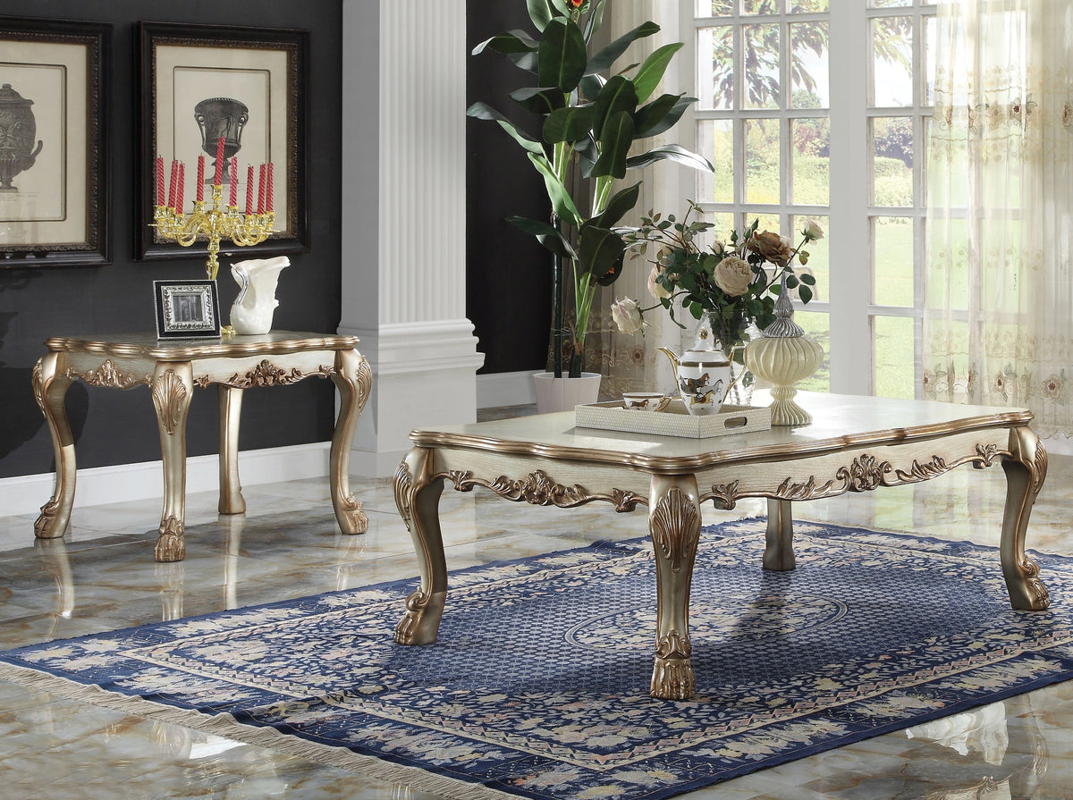 Dresden Gold Patina & Bone Coffee Table