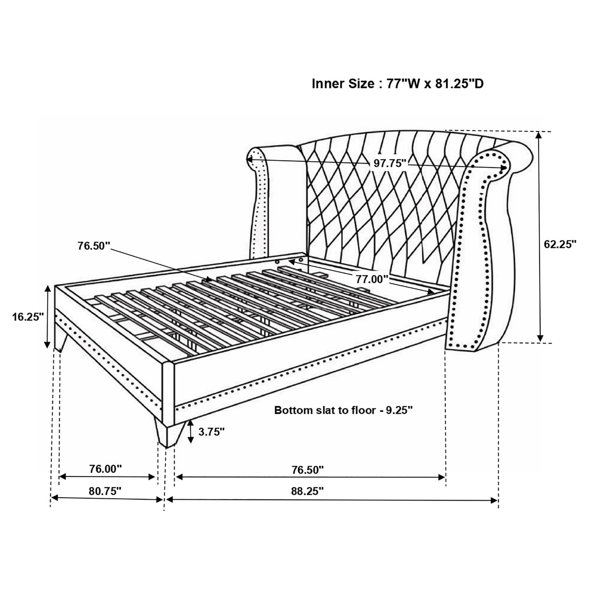 Barzini Wingback Platform Bed - Furniture World