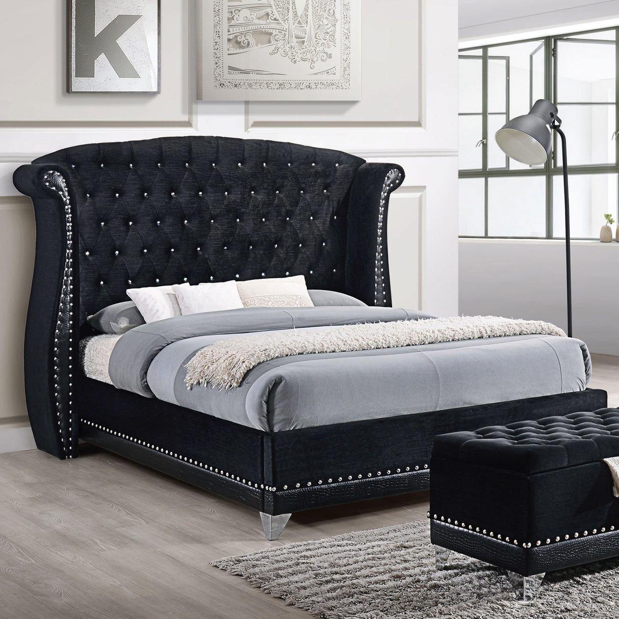Barzini Wingback Platform Bed - Furniture World