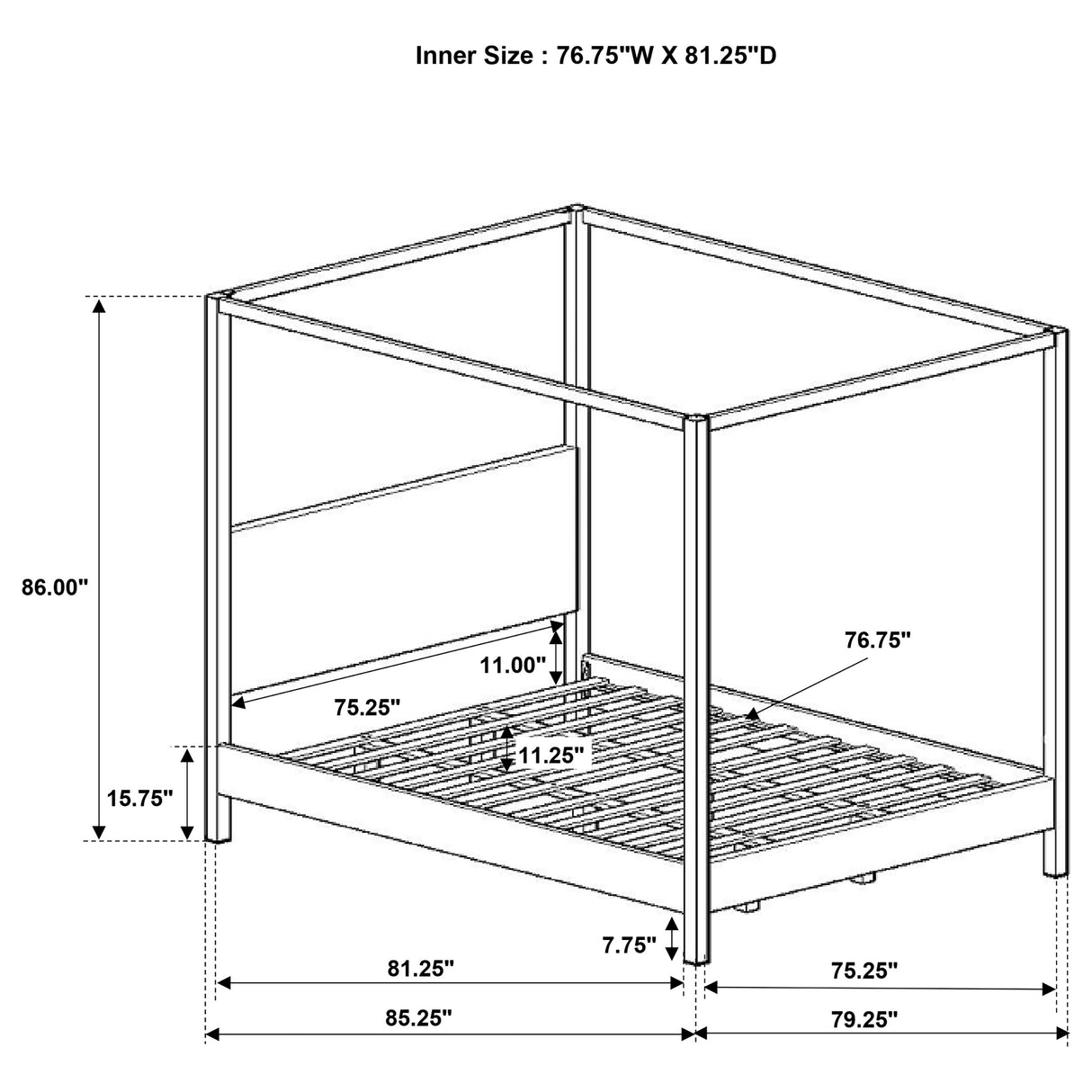 Monroe Canopy Panel Platform Bed - Furniture World