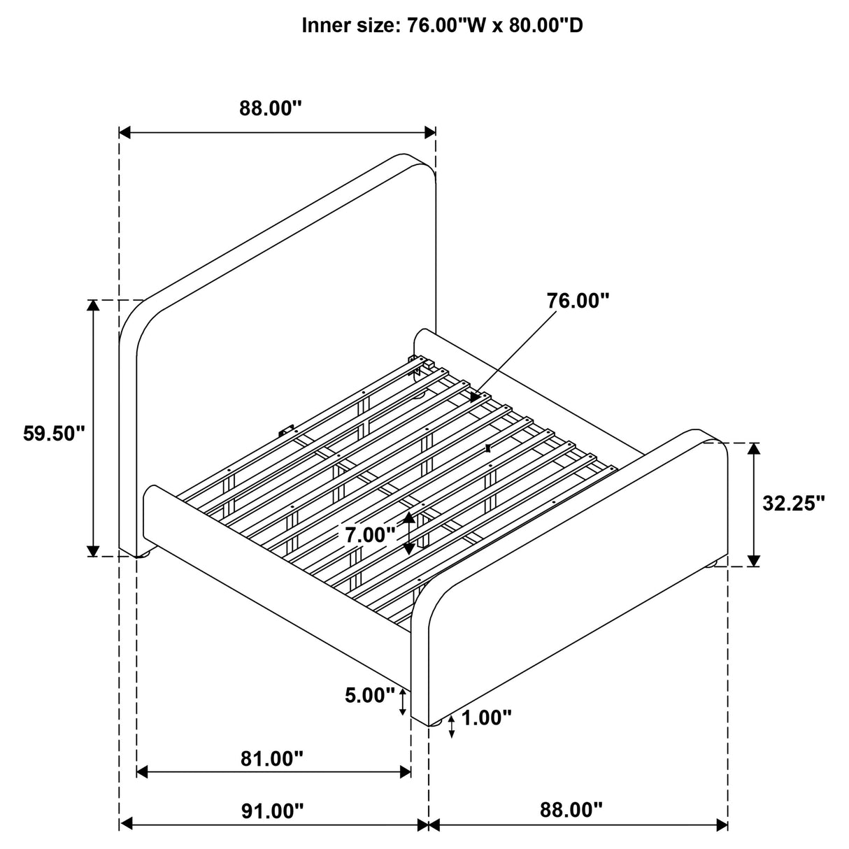 Wren Panel Platform Bed - Furniture World