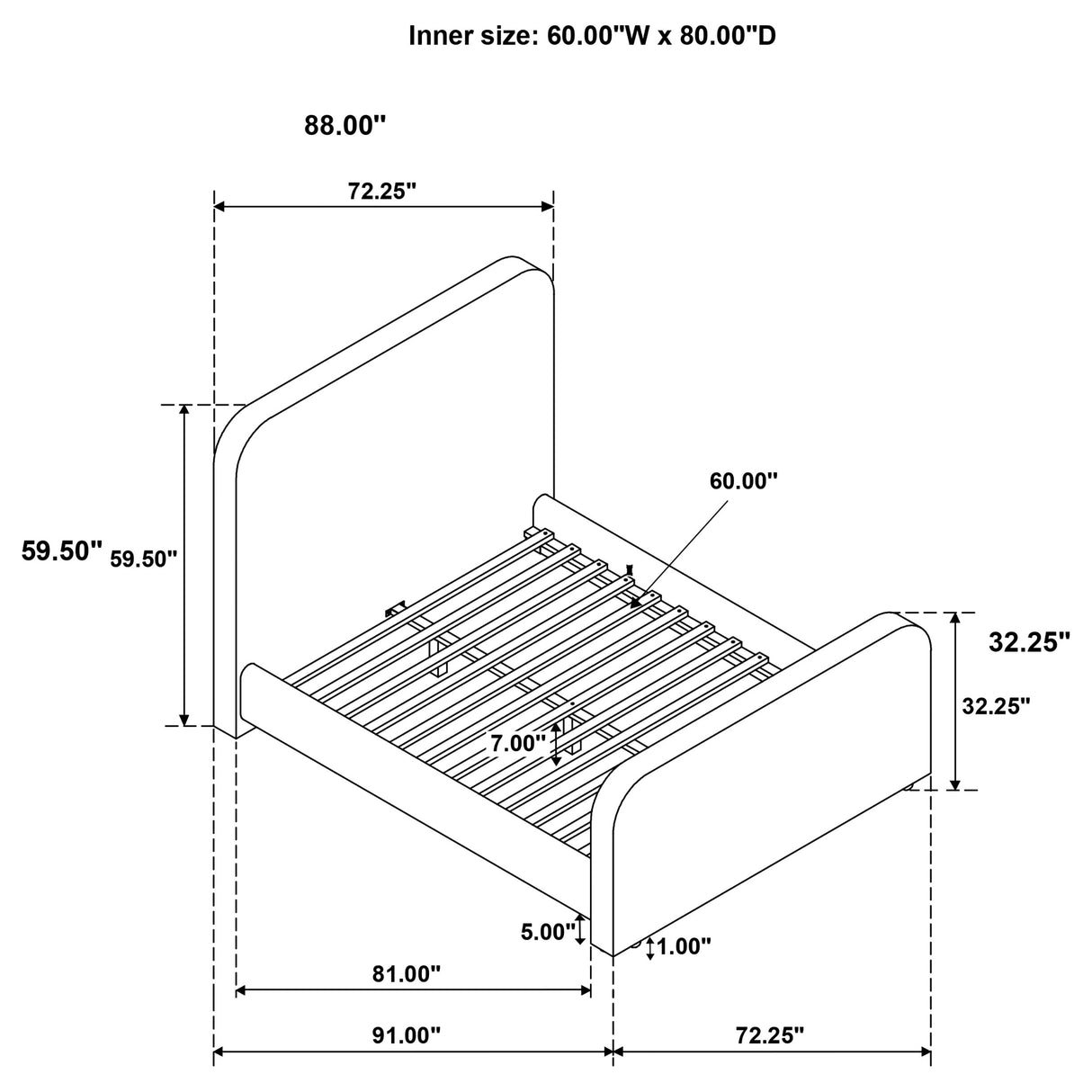 Wren Panel Platform Bed - Furniture World
