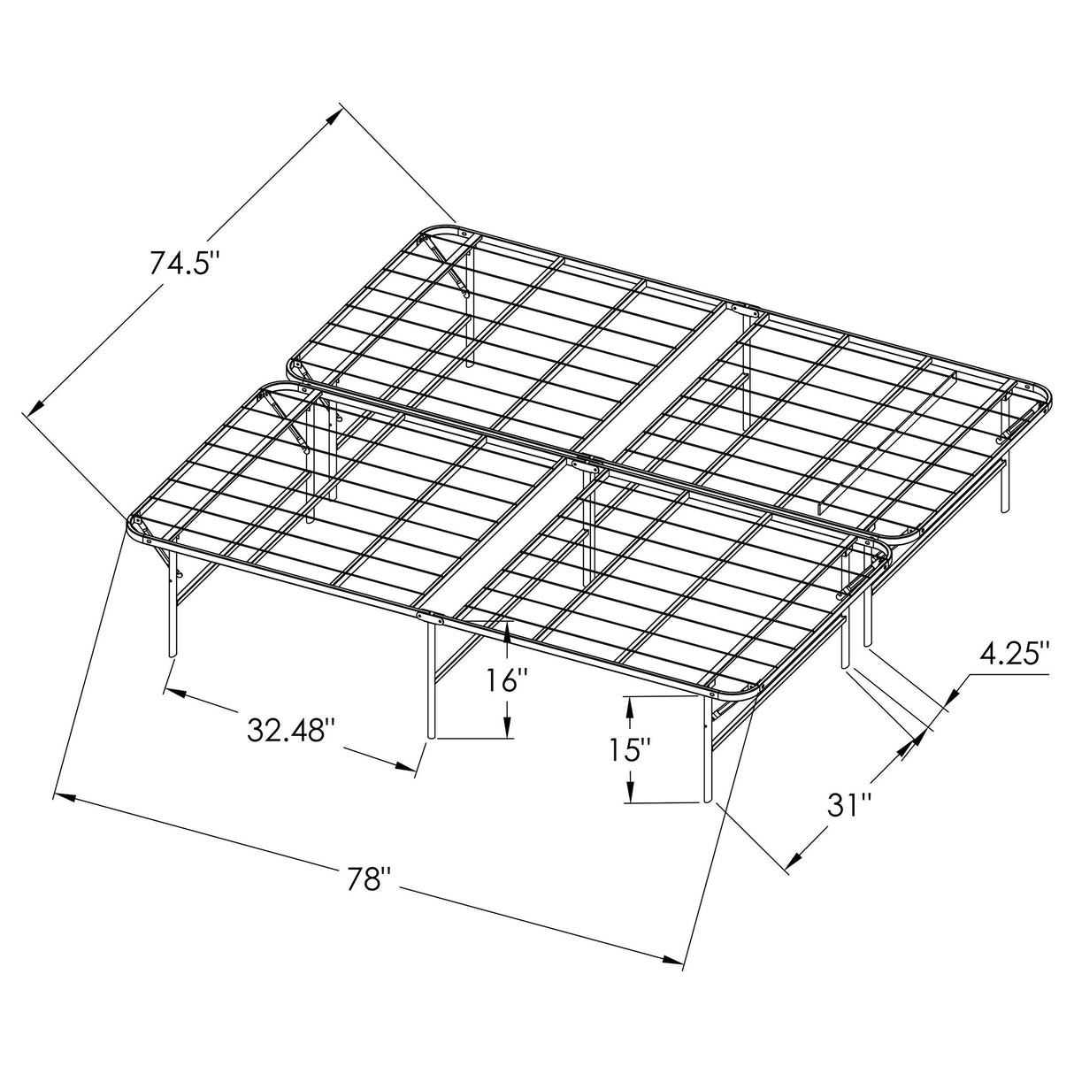 Mabel Foldable Platform Bed Frame - Furniture World