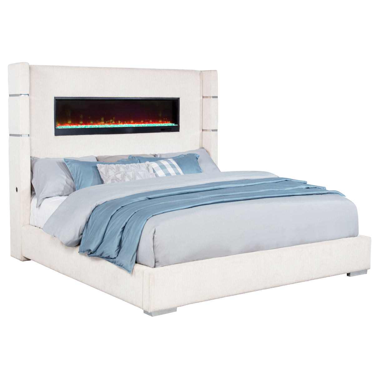 Tisdall Wingback Bed with Flame Visualizer - Furniture World