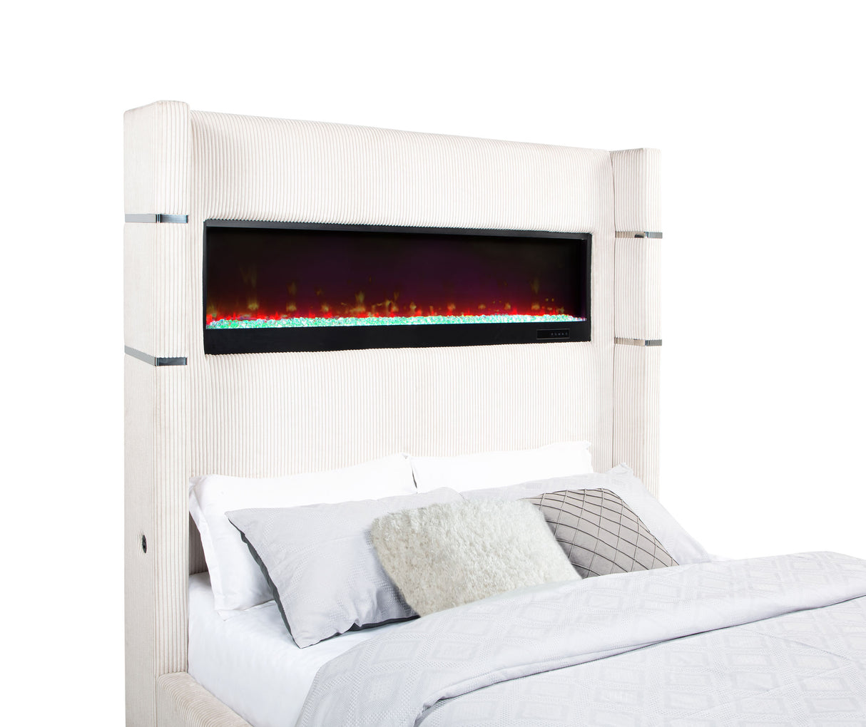 Tisdall Wingback Bed with Flame Visualizer - Furniture World