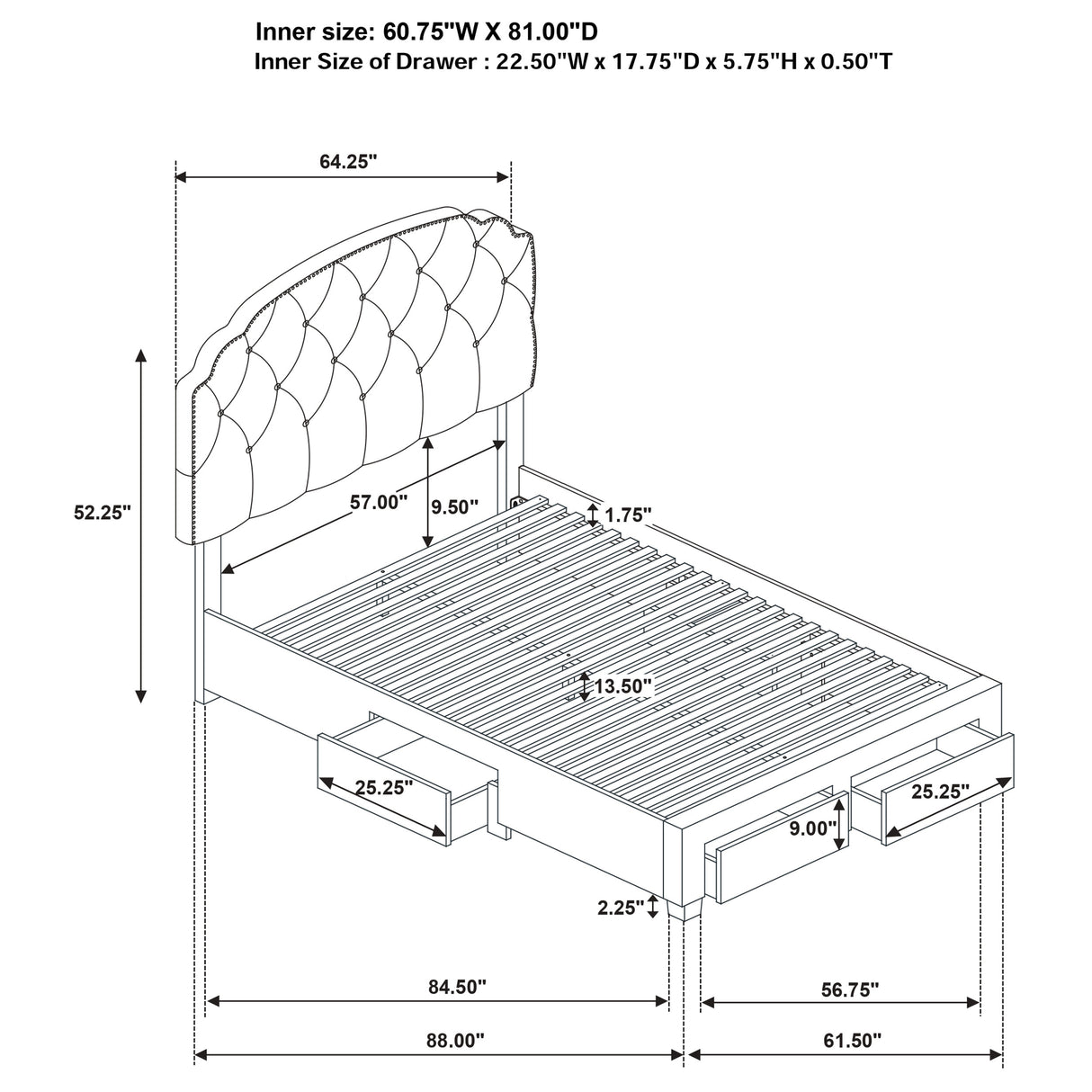 Marianna Panel Platform Storage Bed - Furniture World
