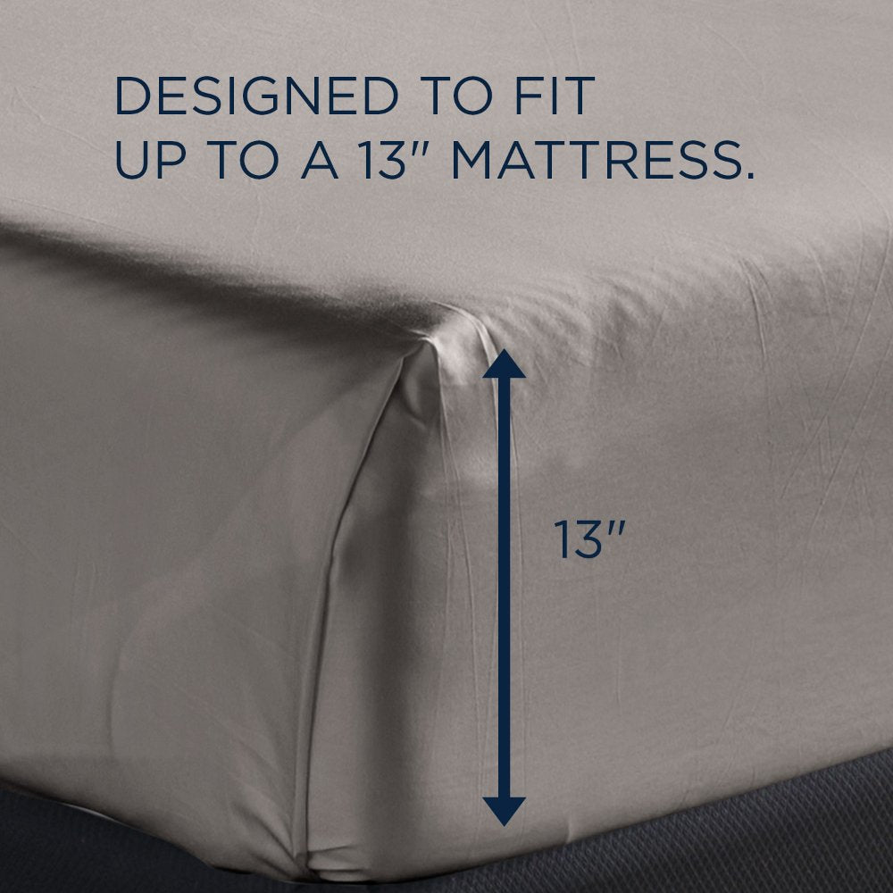 TEMPUR Luxe Egyptian Cotton Sheet Set Cool Gray