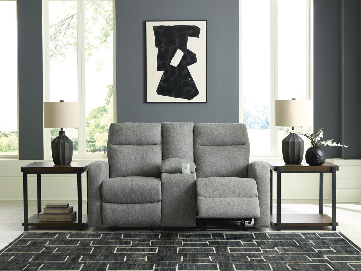 Gauntlet Reclining Loveseat with Console