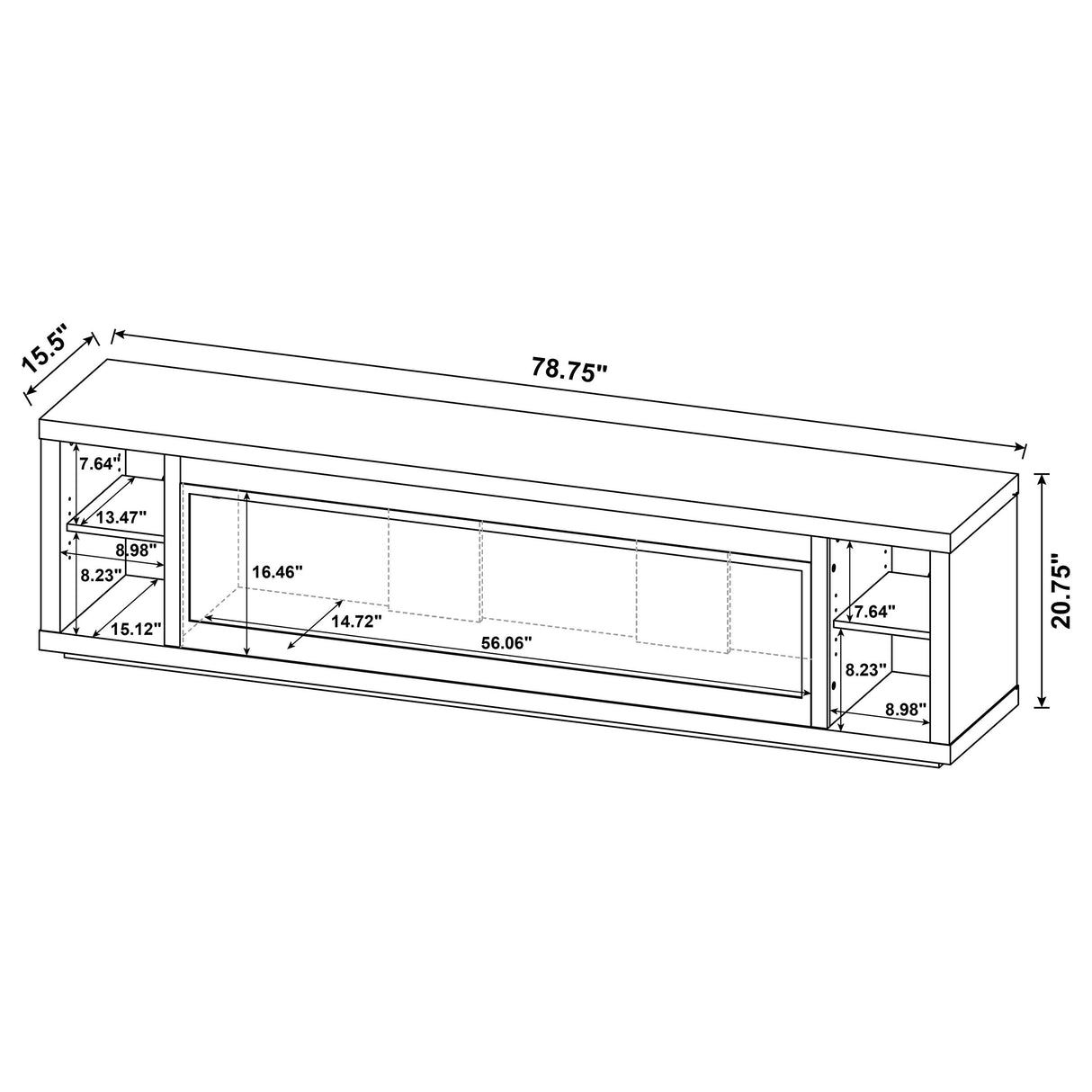 Deiter TV Stand Fireplace Console - Furniture World