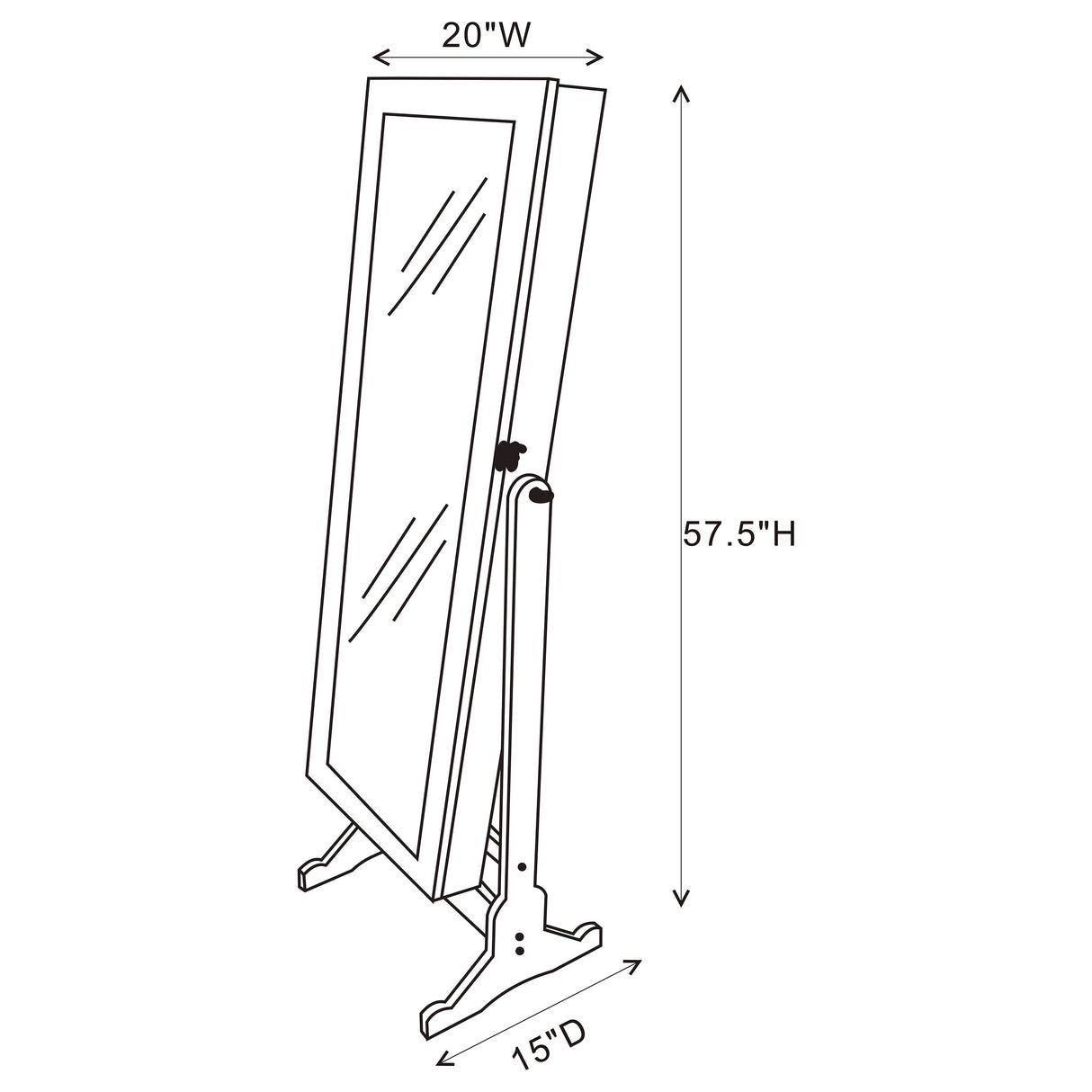 Yvonne Jewelry Cheval Mirror
