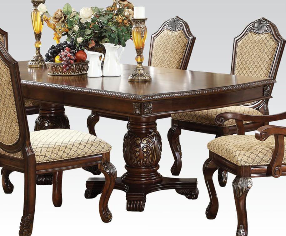 Acme Chateau de Ville Double Pedestal Dining Table in Espresso 64075 - Furniture World