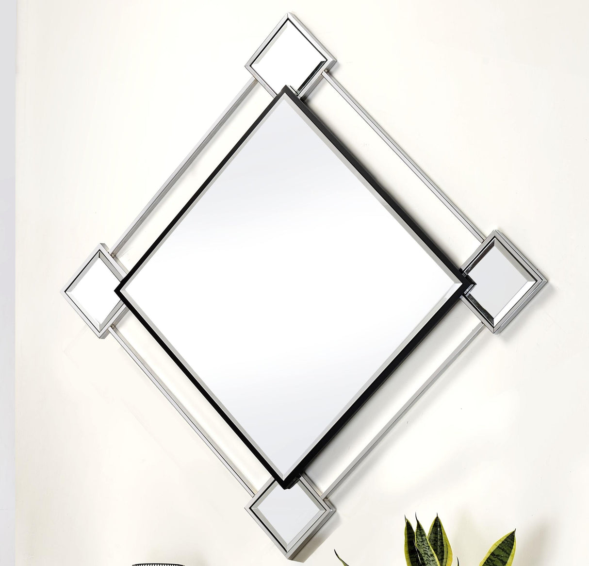 Asbury Mirrored & Chrome Accent Mirror (Wall) - Furniture World