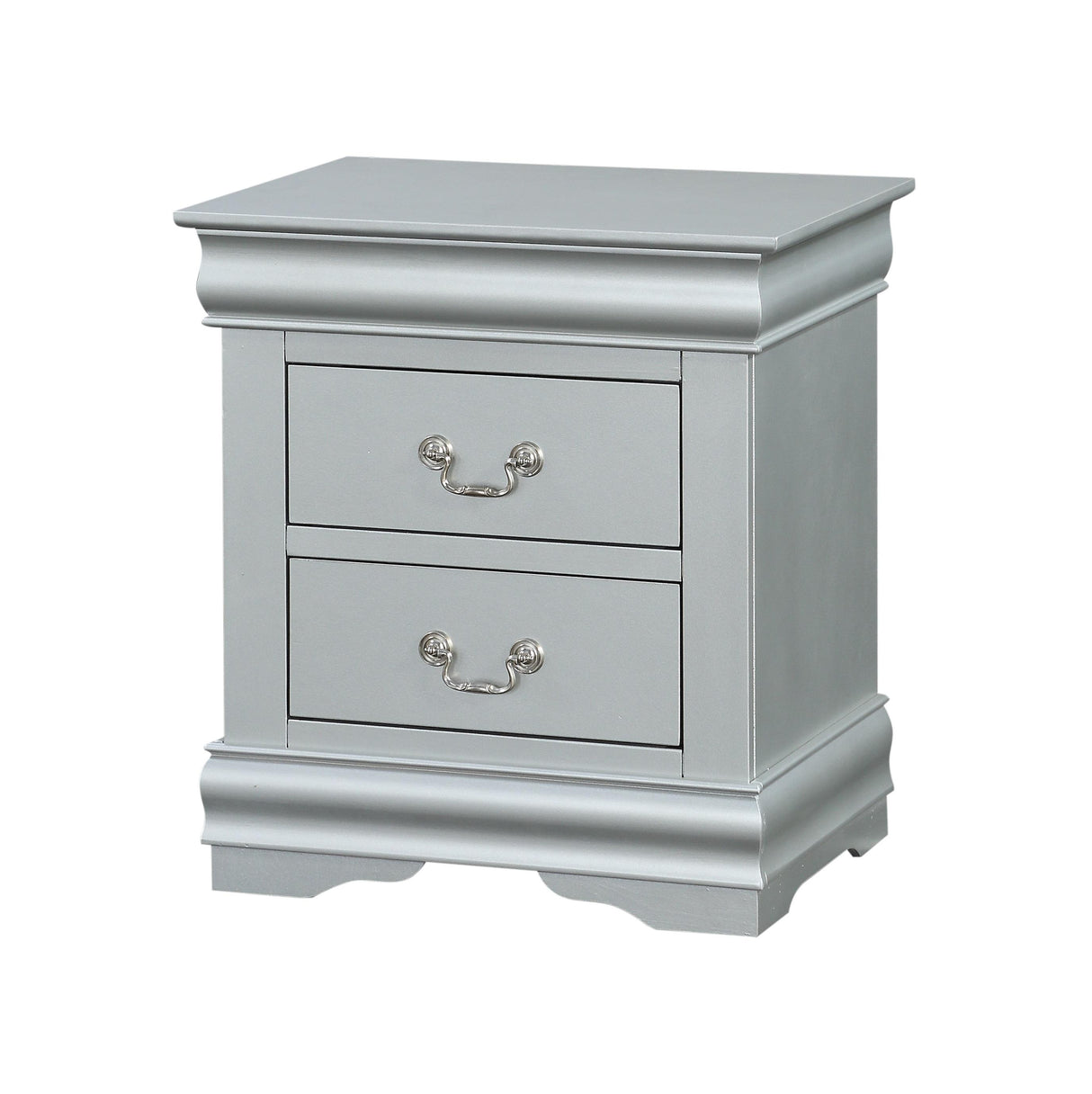Louis Philippe Platinum Nightstand - Furniture World
