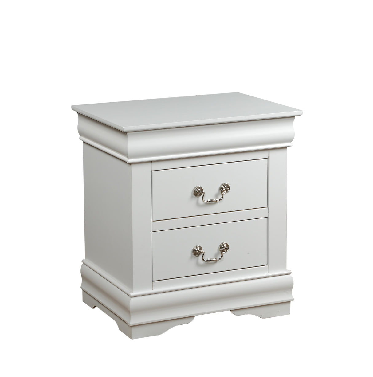 Louis Philippe White Nightstand - Furniture World