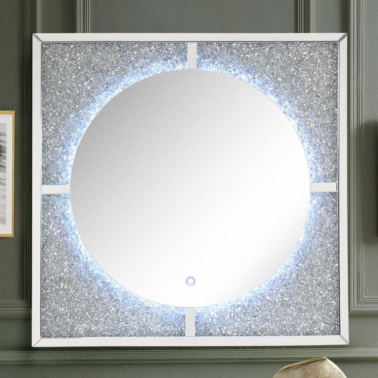 Nowles Mirrored & Faux Stones Wall Decor (LED)
