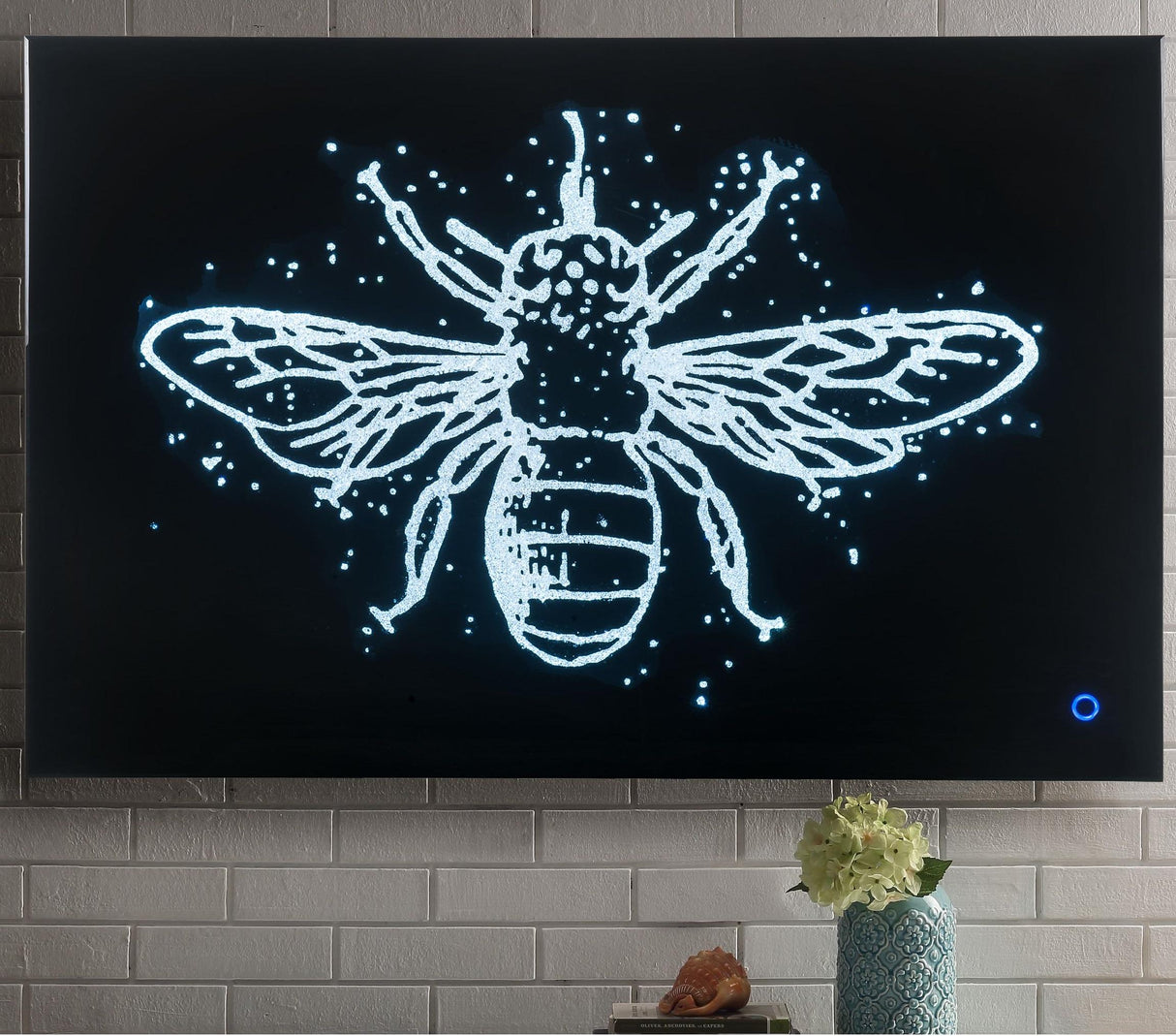 Vedris Smoky Glass & Faux Crystal Wall Art (LED) - Furniture World