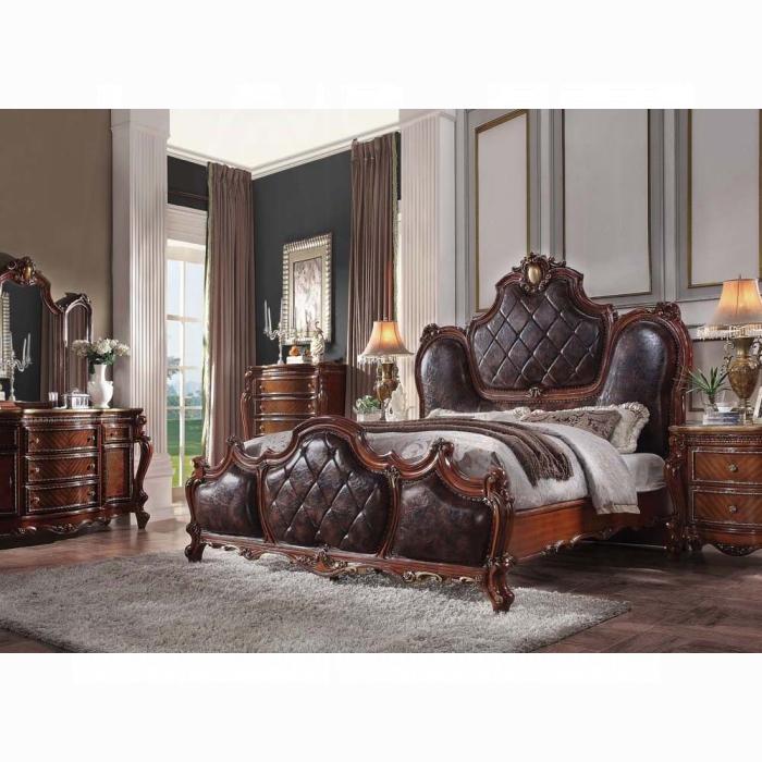 Picardy PU & Cherry Oak California King Bed