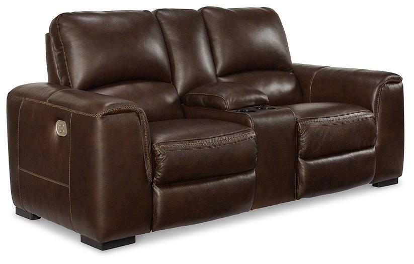 Alessandro Power Reclining Loveseat with Console - Furniture World
