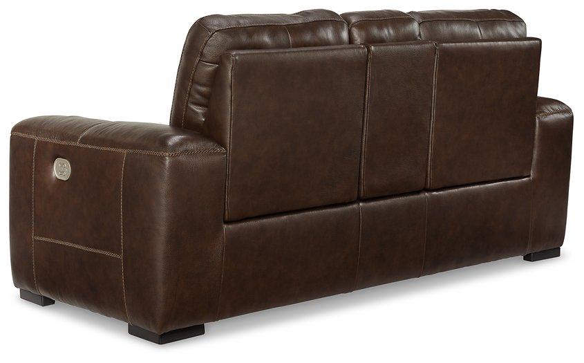 Alessandro Power Reclining Loveseat with Console - Furniture World
