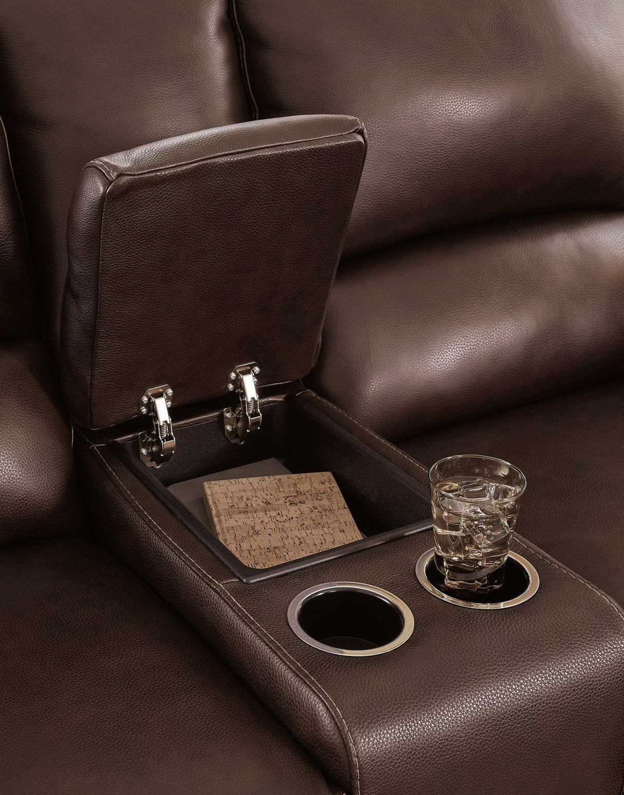 Alessandro Power Reclining Loveseat with Console - Furniture World