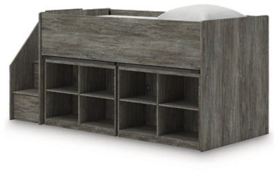 Frandern Loft Bed with Bookcase Storage - Furniture World