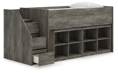 Frandern Loft Bed with Bookcase Storage - Furniture World