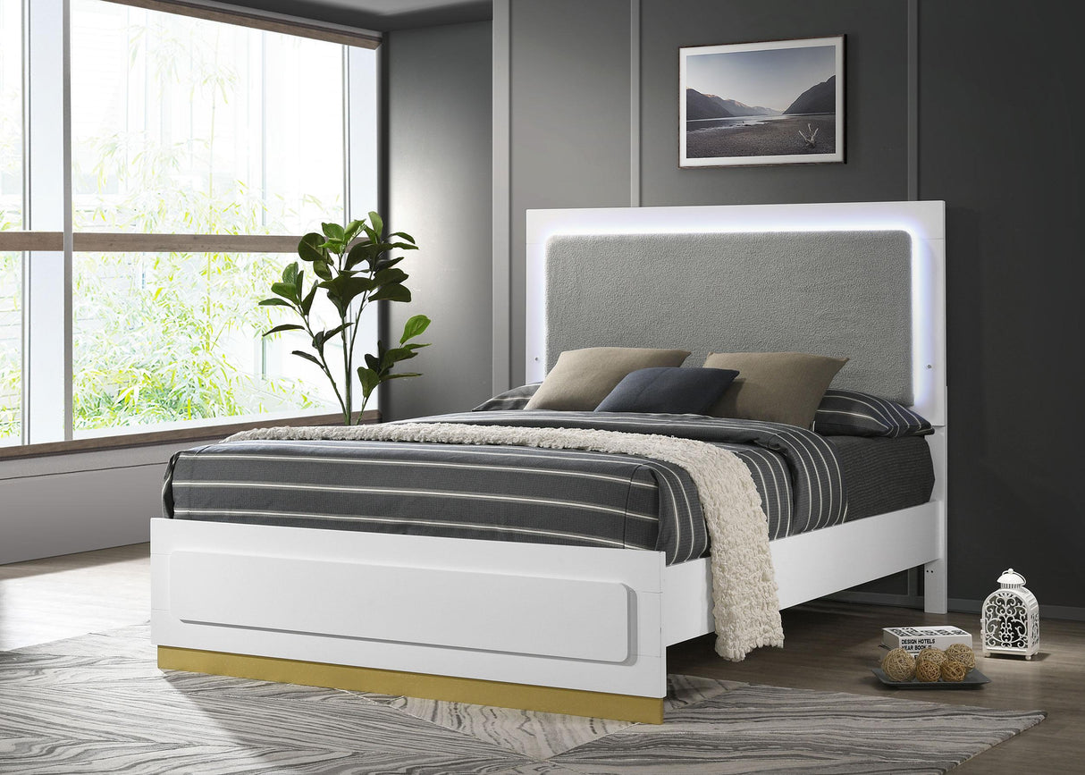 Caraway Panel Bed with LED Lighting - Furniture World