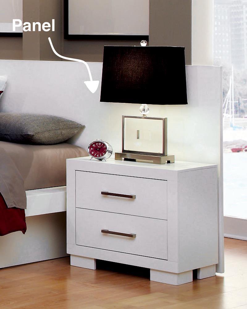 Jessica Nightstand Panels White (Set of 2) - Furniture World