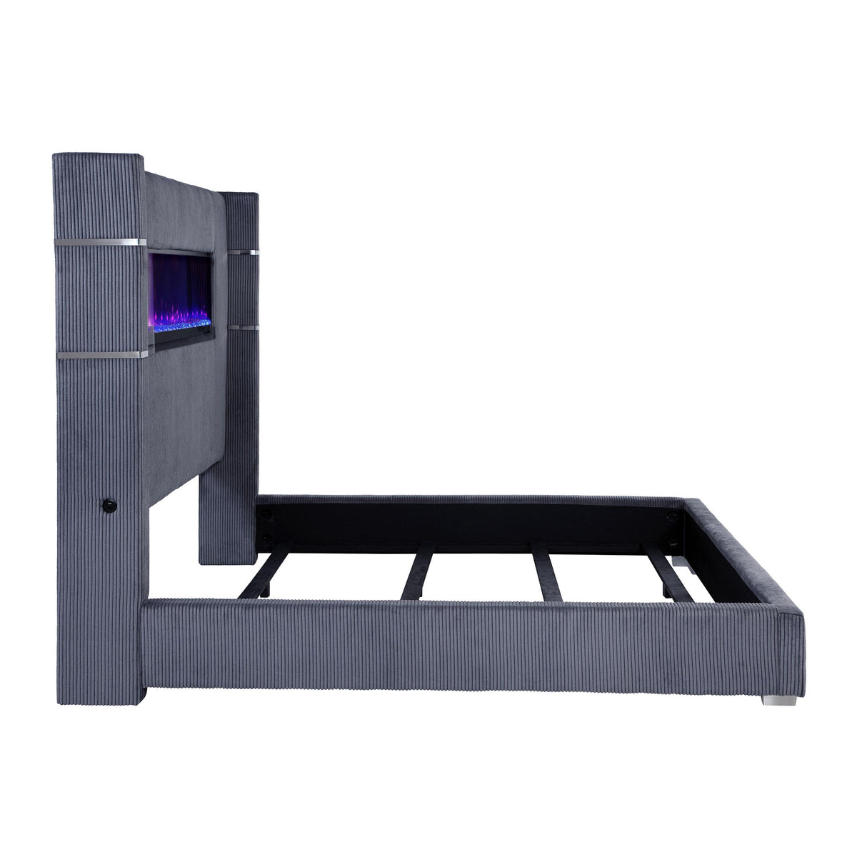 Tisdall Wingback Bed with Flame Visualizer - Furniture World